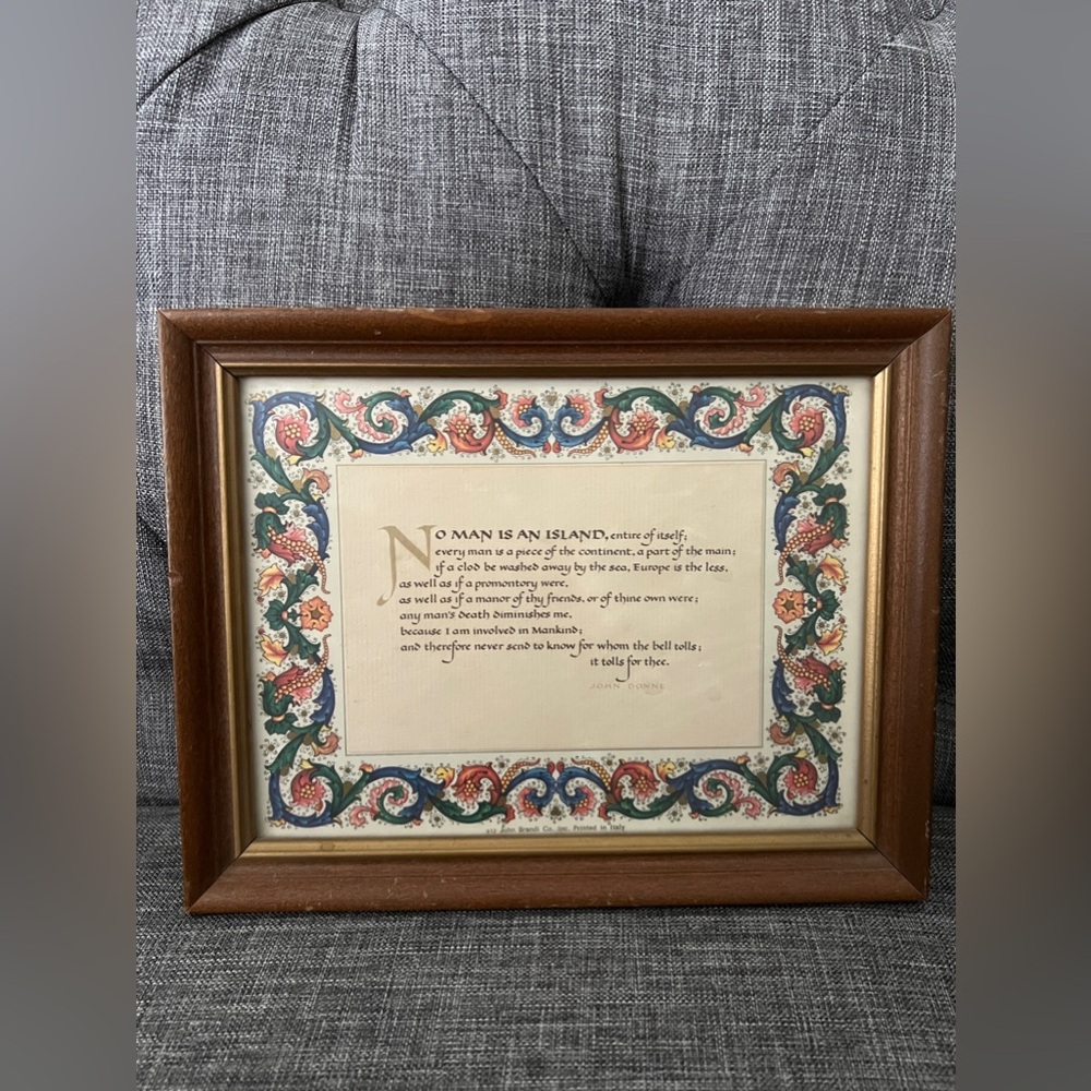 Beautiful Italian made framed poem